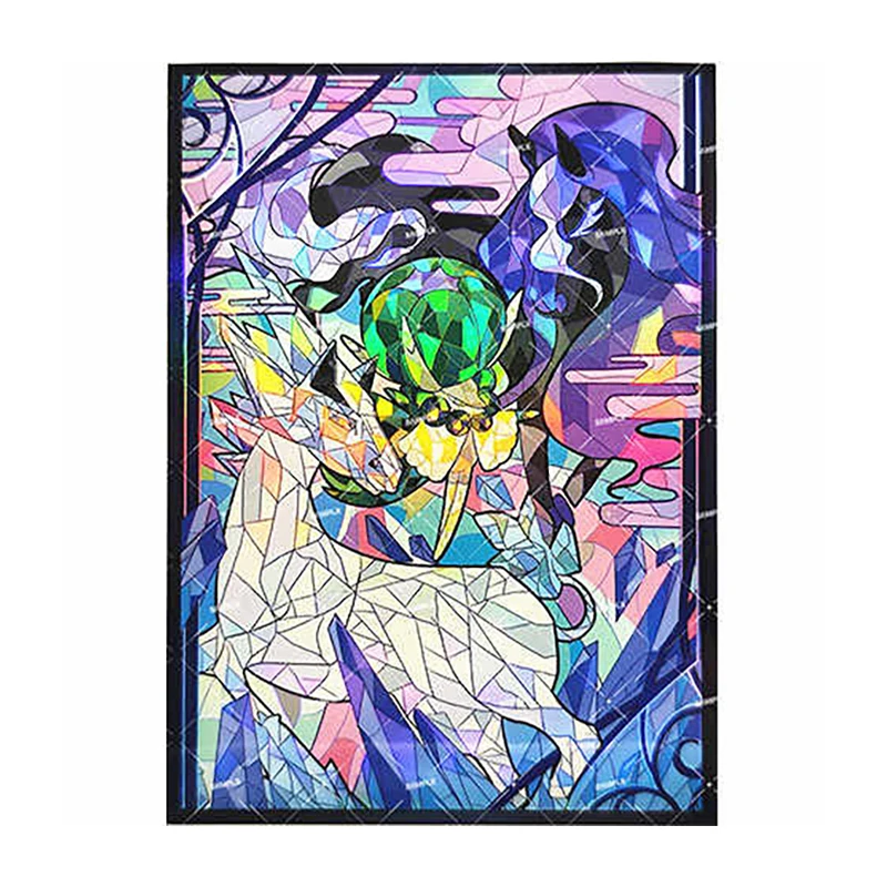 

60pcs/set Calyrex Spectrier Glastrier DIY Flash Card Sleeve PTCG Anime Game Collection Card Protective Cover Gift Toy 66*91mm