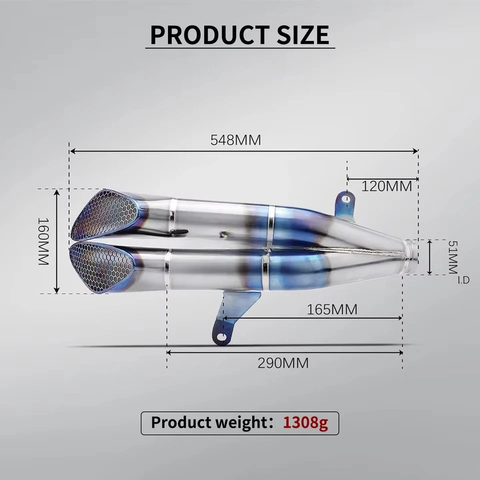New Original Full Titanium Alloy Escape Muffler Custom Motorcycle Exhaust System Retrofit/Upgrade XMAX300 Stainless