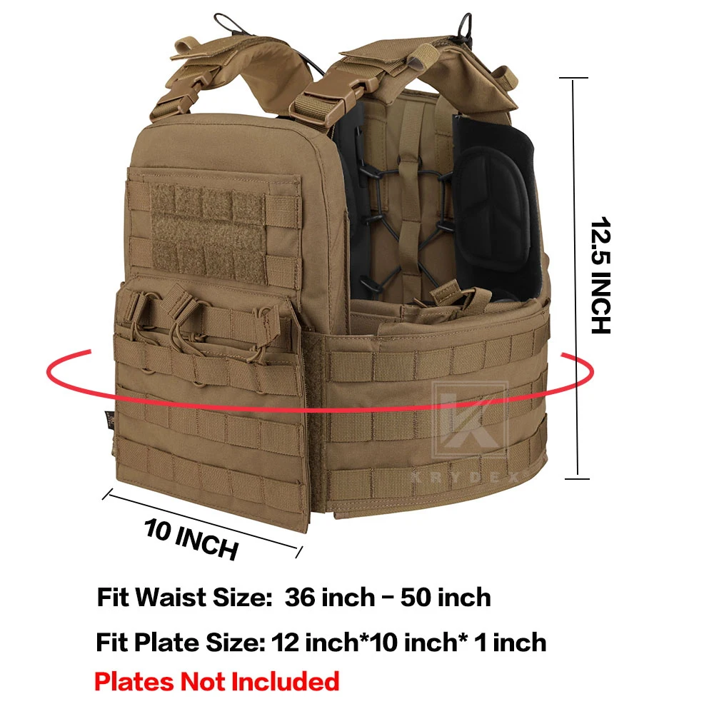 KRYDEX التكتيكية مول CPC لوحة الناقل سترة مع راديو الجانب الحقيبة ماج الحقيبة الثقيلة درع للجسم القتالية واقية الرجال سترة #6