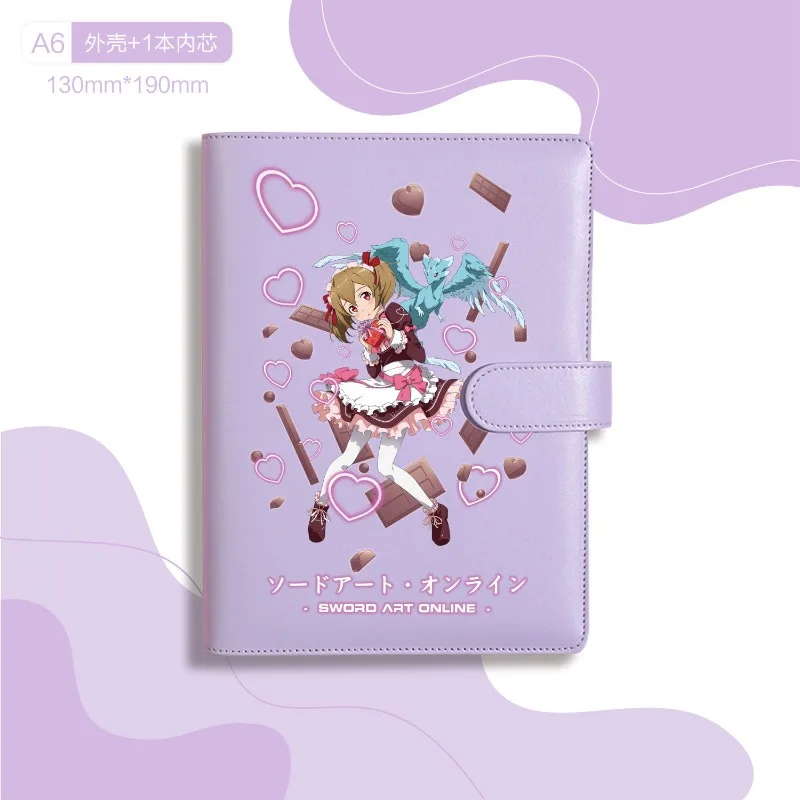 السيف الفن على الانترنت Asuna Krito أنيمي الكرتون دفتر الإبداعية شخصية بولي PU فضفاضة ورقة كتاب مذكرات الطالب القرطاسية بالجملة #5
