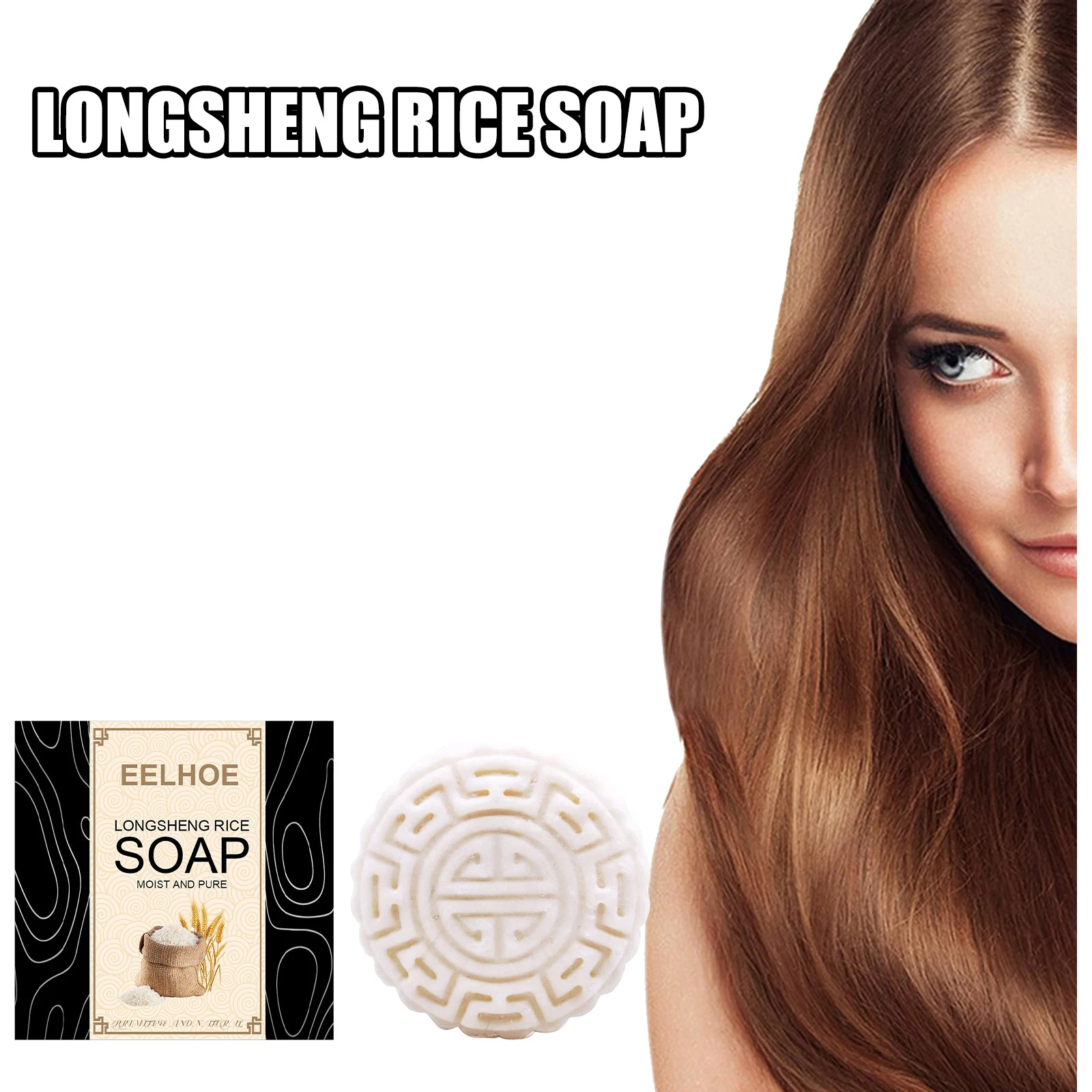 Rice Water Shampoo Soap Solid Hair Growth Shampoo Bar Hair Regrow Shampoo Bar Drop Shipping