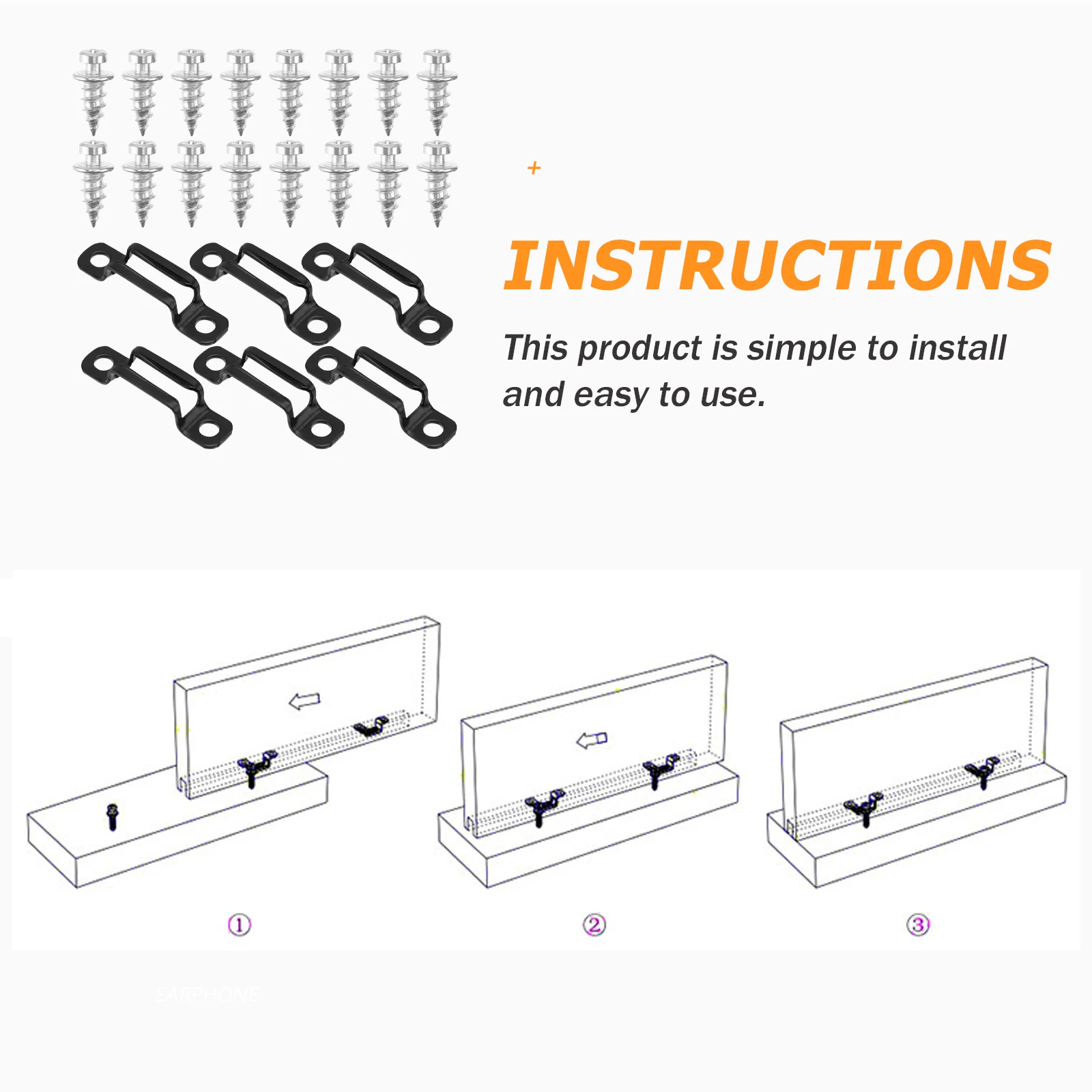 

50 Sets Invisible Connectors Durable niture Accessories Bookshelf Cabinet Screws Galvanized Surface Strong Craftsmanship