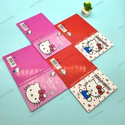 Bloc-notes autocollant Hello Kitty, Sanurgente, étiquette de papeterie, fournitures scolaires, cadeau Kawaii, 100 feuilles, N fois