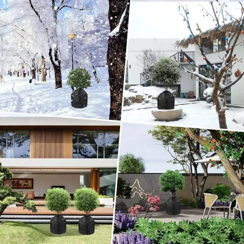 

H8WB Изоляционные чехлы для зимних горшков для растений Садовые горшки Защита от мороза Практичная изоляционная пленка для зимой