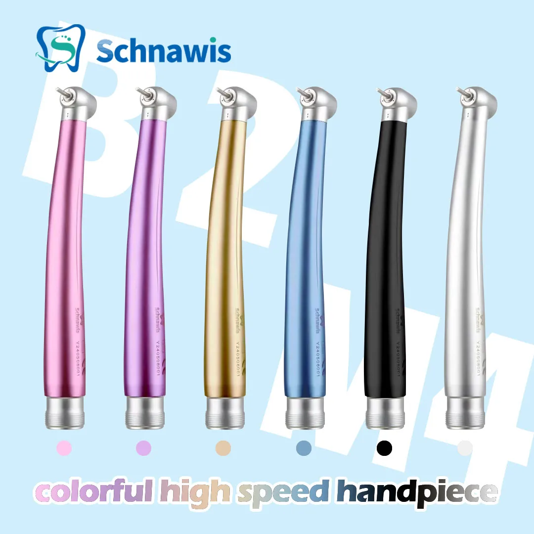 

Colorful Dental High Speed Handpiece Air Turbine B2 M4 Ceramic Bearing Single Water Spray Standard Head Push Button Handpiece