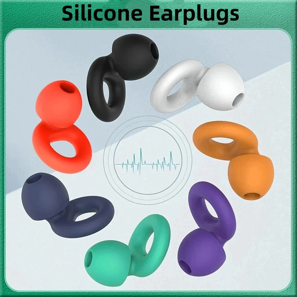 Soft Silicone Ear Plugs for Noise Reduction Reusable Earplugs for Sleeping Working Swimming 4pair Ear Tips in XS/S/M/L