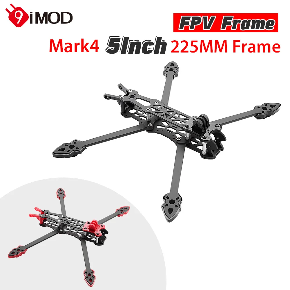 Mark4 5 polegadas FPV Racing Drone Quadro 225mm com Braço de 5mm 3K Fibra de Carbono 5 "FV Freestyle RC Racing Drone com Peças de Impressão