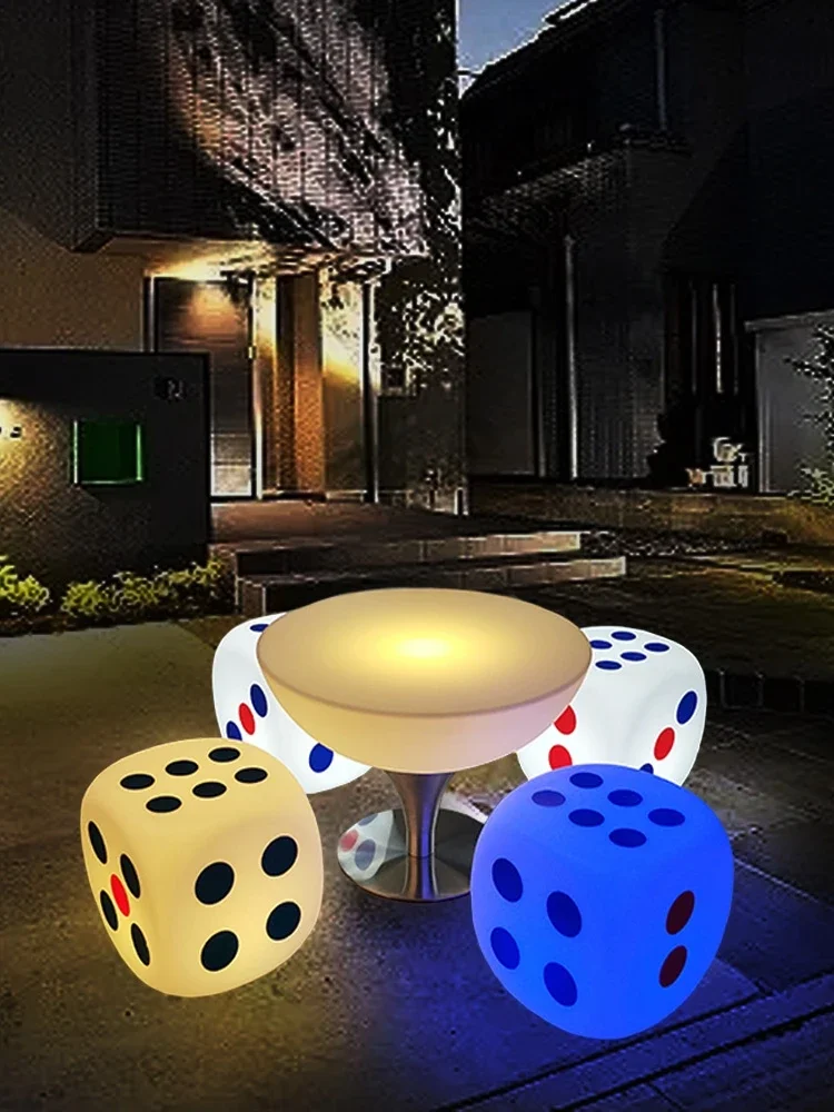 Personality Creative Led Light Bar Ktv Stool Outdoor Casual Chair End Cube Bar