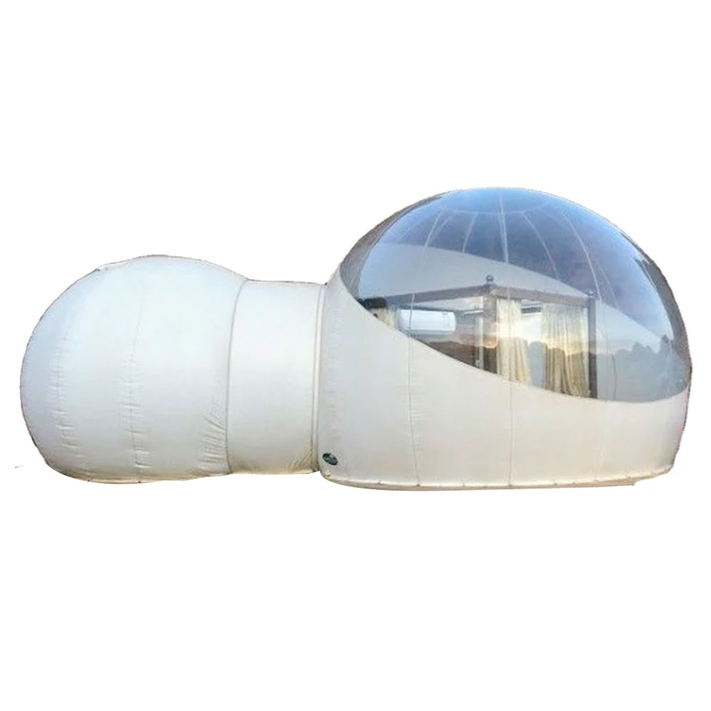 

2 Room Large Outdoor Single Tunnel House Hotel Bathroom Clear Inflatable Transparent Dome Bubble Tent