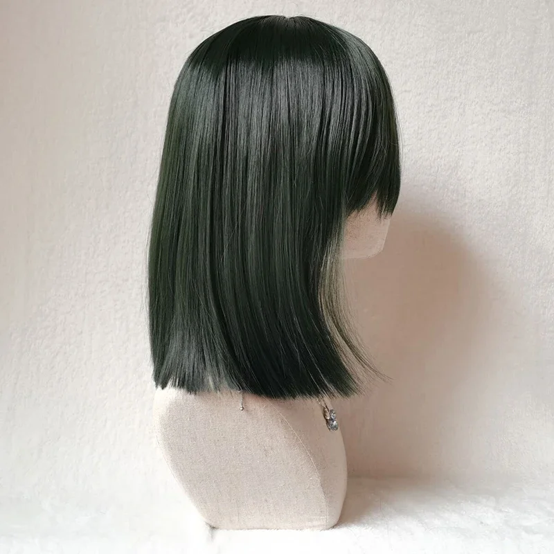 One Punch Man Pruik Fubuki Cosplay Pruik Vrouwen Meisjes Hittebestendig Synthetisch Haar Diepgroen Bobo Fubuki Pruiken + Pruik Cap