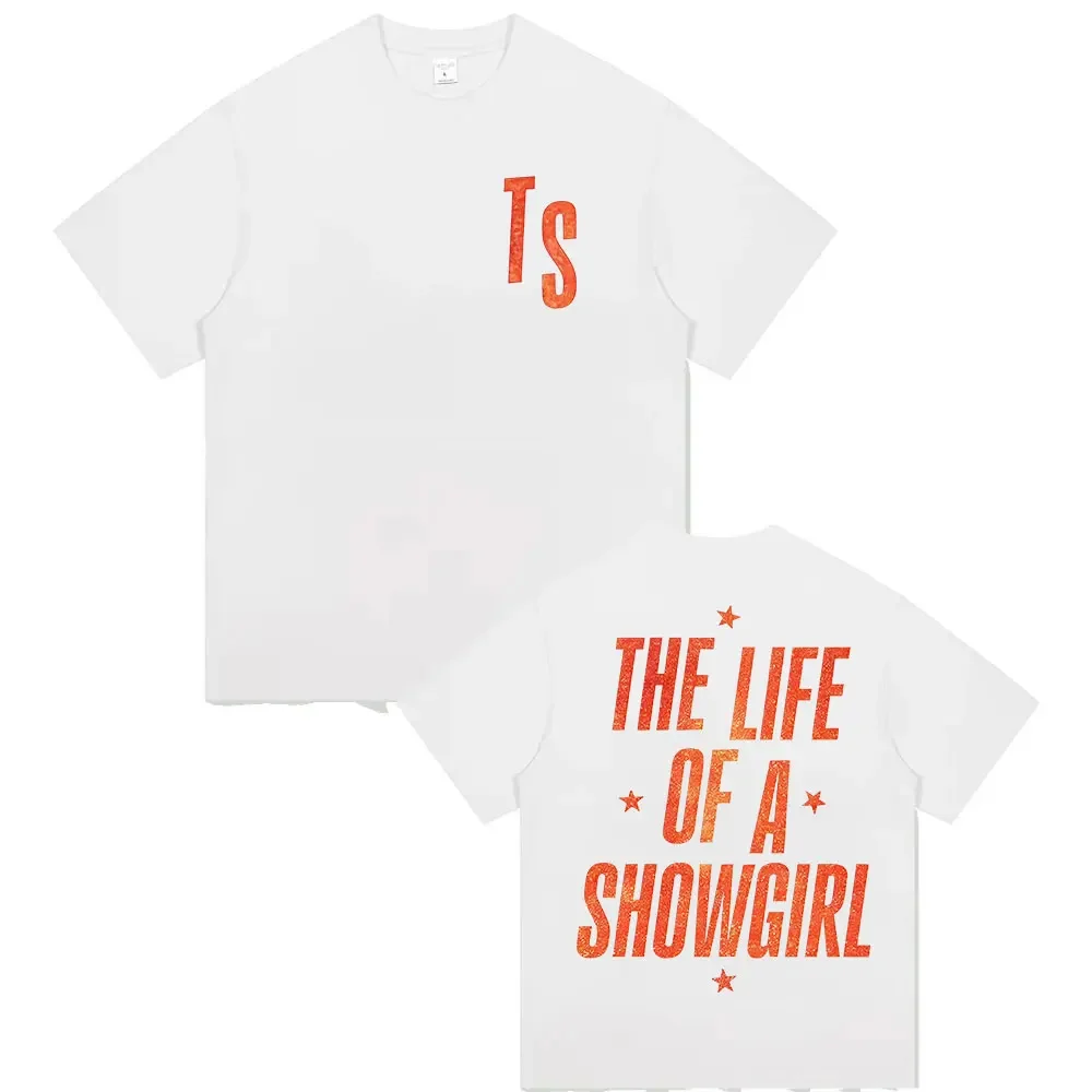 TS حياة ألبوم فتاة الإستعراض 2025 الصيف جماليات الرجعية عالية الجودة عادية اضافية كبيرة القطن تي شيرت للرجال والنساء #3