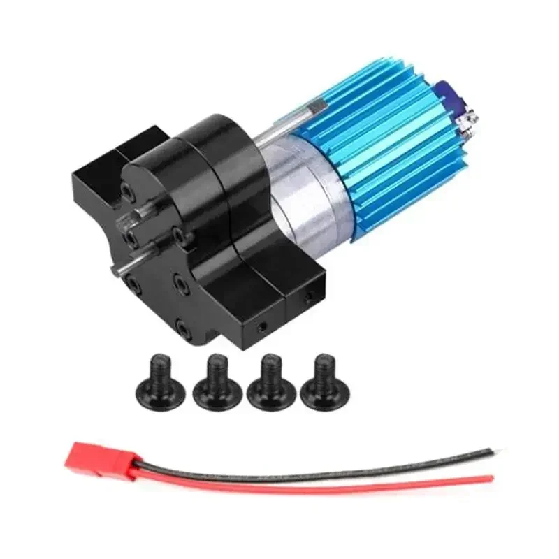 Speed Change Gear Box Metal Gearbox with 370 Brush Motor Anodizing Treatment for Heatsink and Mount Base for WPL 1633 RC Car