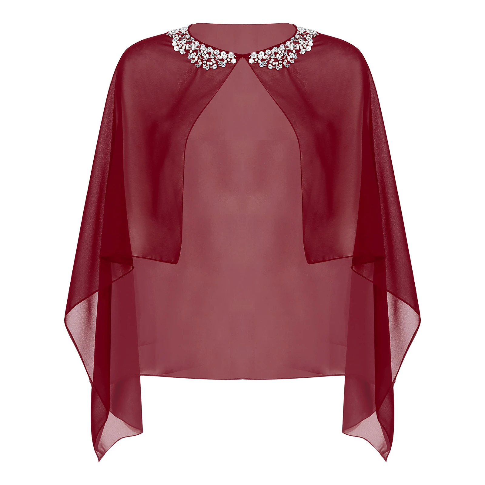 Womens Ladies Chiffon Wedding Capes Jacket Wraps Chiffon Shrug Bridal Bolero Long Shawl and Wraps Evening Wedding Cover Up Shrug