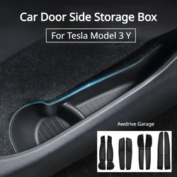 For Tesla Model 3 Y Door Storage Box Side Door Handle Armrest Tray Organizer Umbrella Trash Can Foldable Washable Tidying 2023