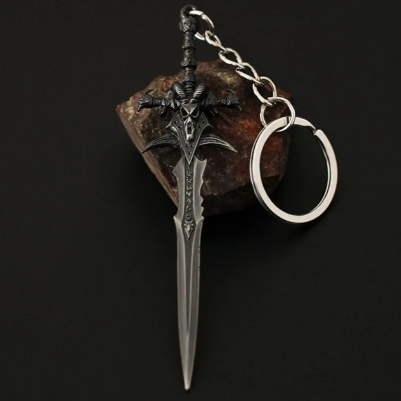 Frostmourne World of Warcrafts juego periferales, modelo de arma Vintage, llavero, espadas de Metal, adorno de escritorio, colecciones de juguetes, 9cm