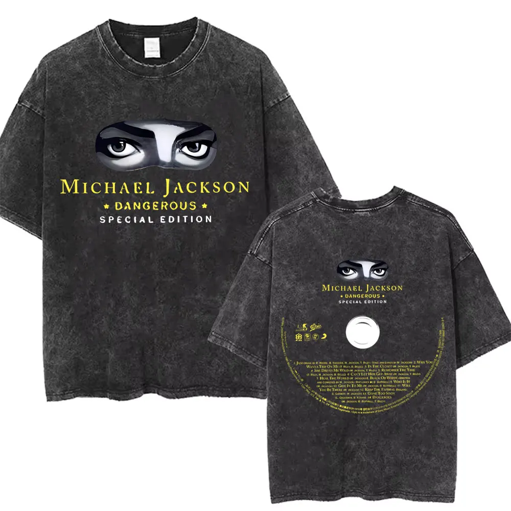 2026 Rock Singer Michael Jackson Graphic T Shirts Men Women Vintage Washed T-shirt Summer Casual Loose T-shirts Fan Gifts