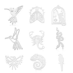 10pcs/lot Stainless Steel Humming Bird DIY Charm Pendant Wholesale Animal  Parrot Jewelry Findings Necklace Making Top Quality