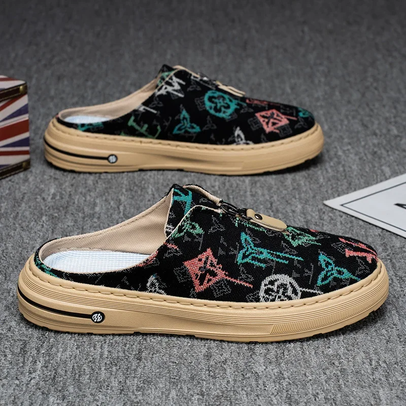 

Летние мужские тапочки, повседневная уличная пляжная обувь, сандалии, прогулочные шлепанцы, удобная модная легкая обувь, мужская обувь