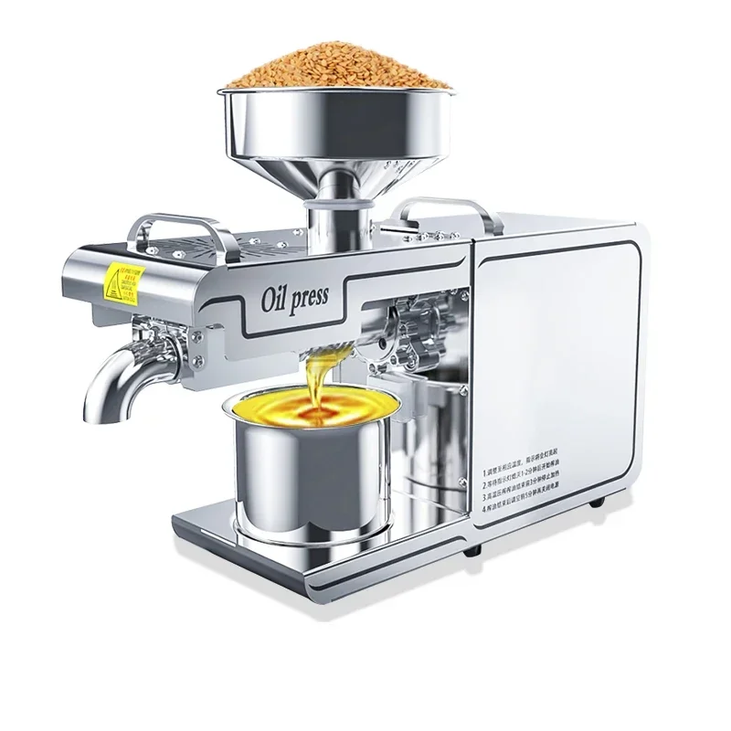 220 فولت الكهربائية 220 فولت الذكية النفط الصحافة المنزلية متعددة الوظائف الغذاء الصف الفولاذ المقاوم للصدأ الجسم الصحافة صغيرة الفول السوداني بذور الكتان جوز الهند