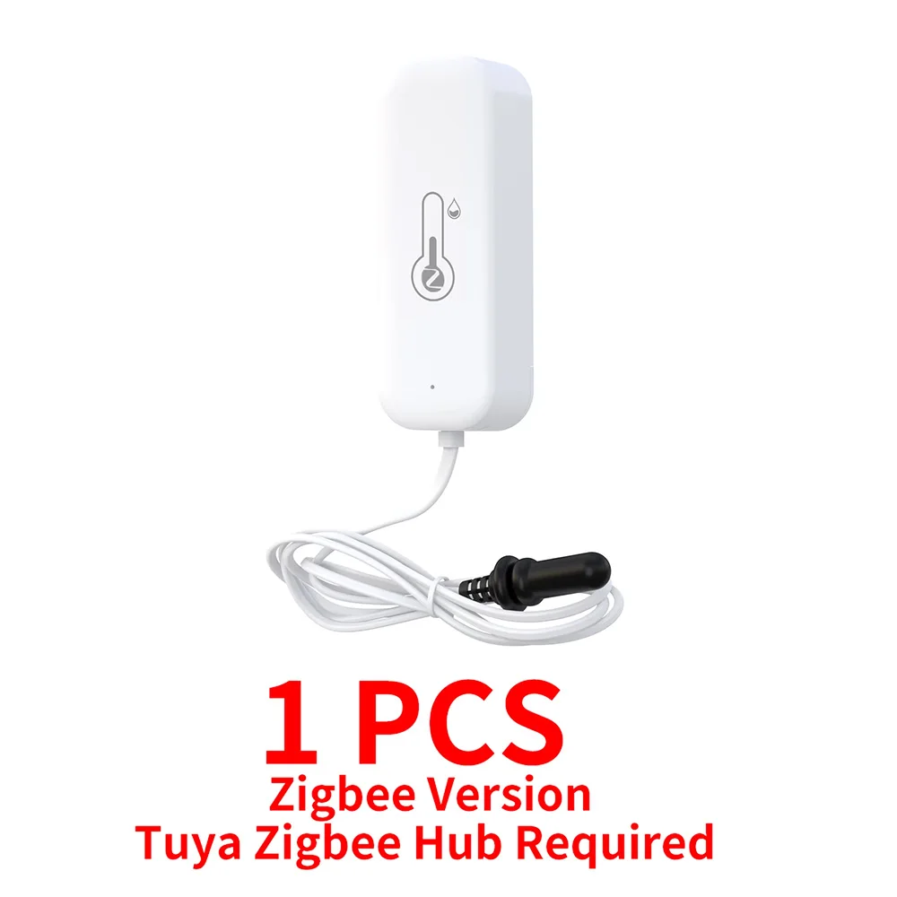 Tuya Zigbee WLAN Temperatur- und Feuchtigkeitssensor mit Externer Sonde, Smart Home Kompatibel mit Smart Life Google Home Alexa