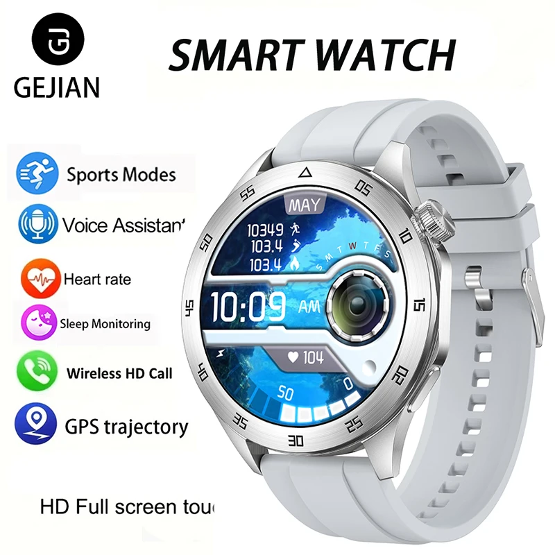 

Мужские умные часы GEJIAN с подключением Bluetooth 5,3, 1,45 дюйма, разрешение 412*412, HD, мониторинг сердечного ритма, Android iOS, часы