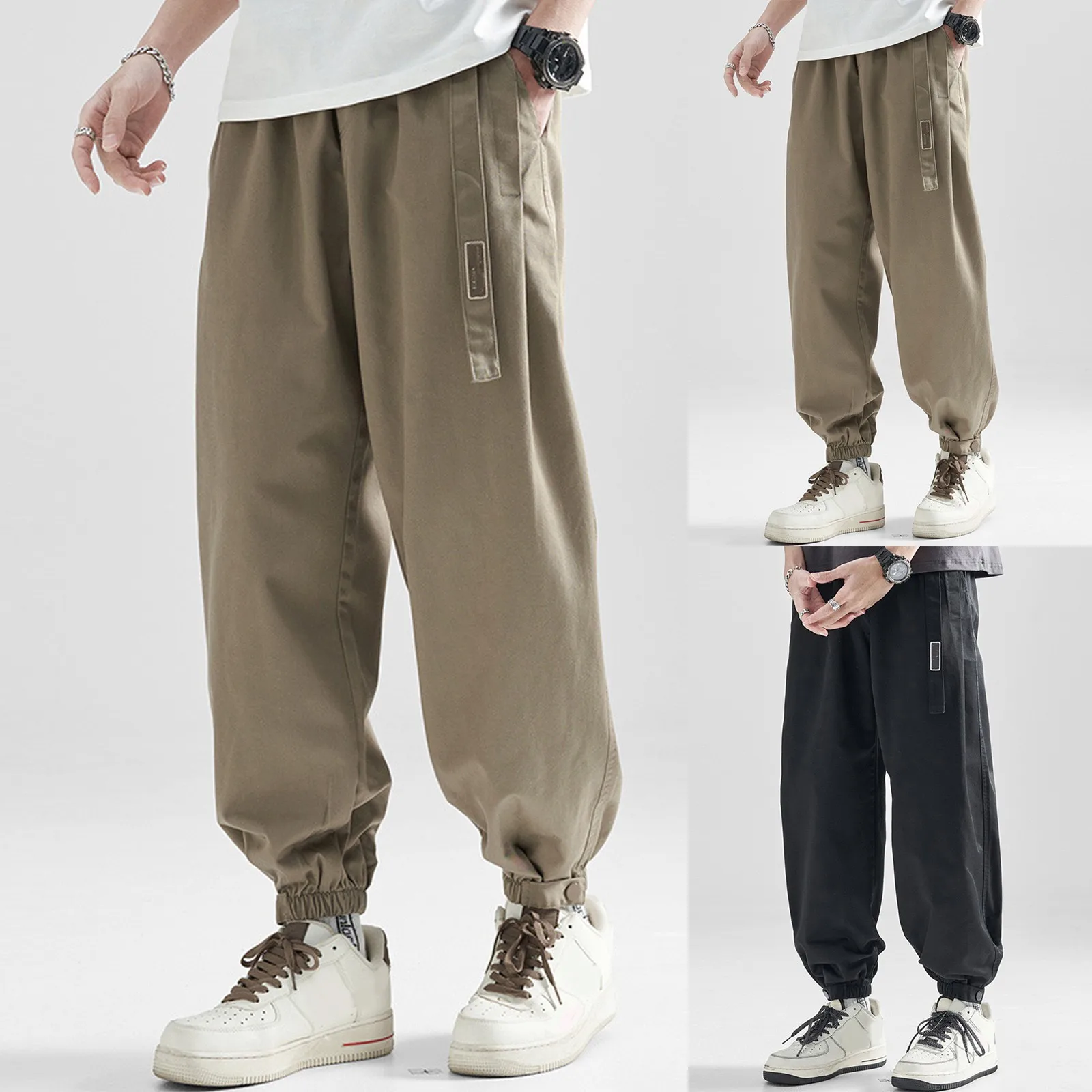 

Новинка Осень 2024, японские брюки с широкими штанинами, Свободные повседневные брюки с широкими штанинами, модные уличные дизайнерские спортивные штаны для бега в стиле хип-хоп