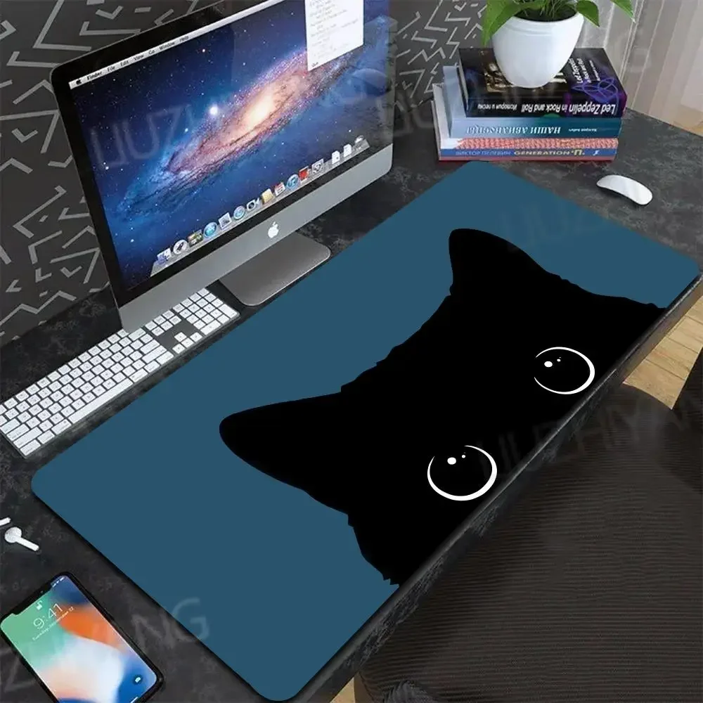 Alas Mouse Kepala Kucing Lucu Alas Mouse Komputer Baru XXL Alas Keyboard Gamer Karpet Kantor Lembut Alas Meja Alas Mouse Panjang untuk Desktop