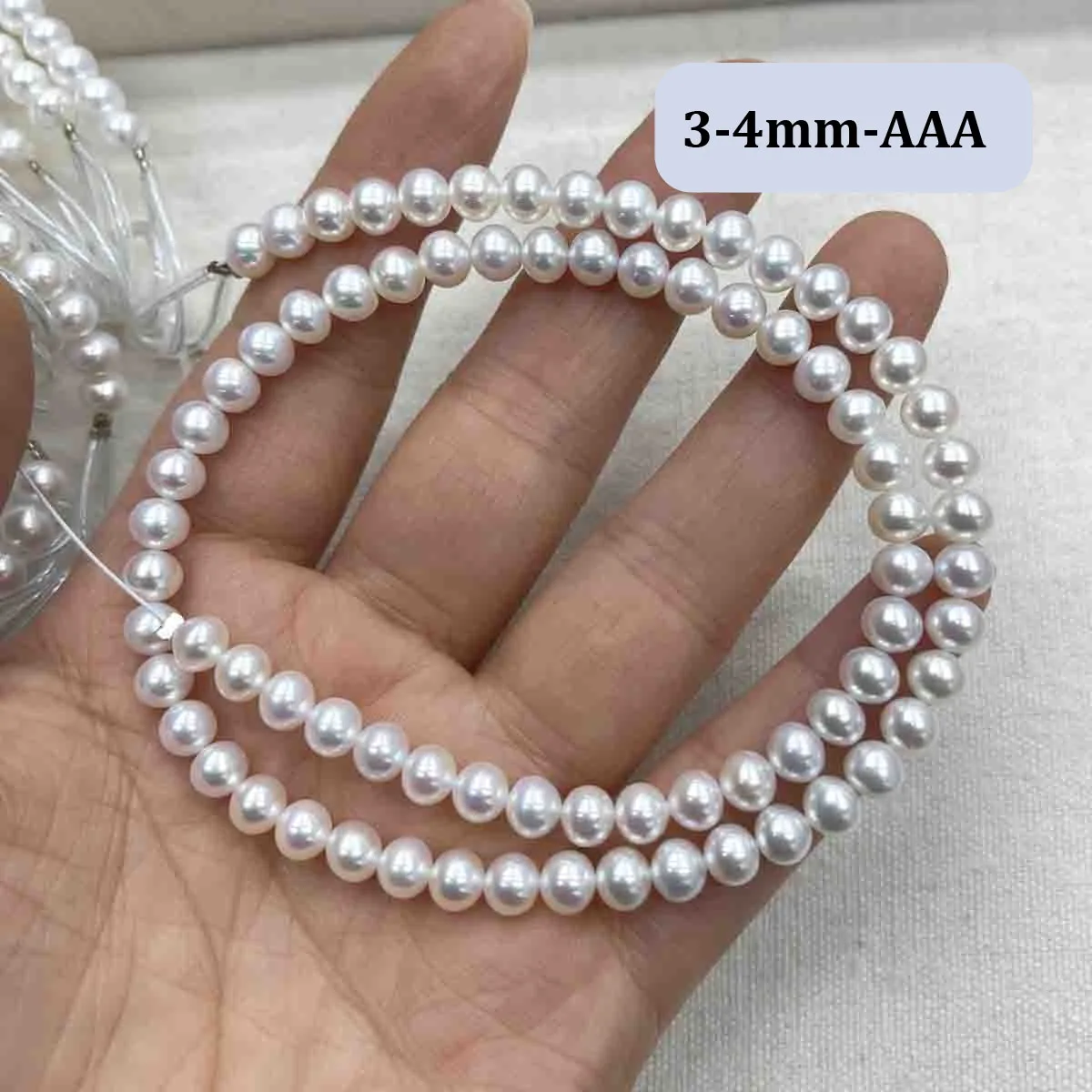 AAA 2–3 mm hochwertige nahrunde Perlen, exquisite natürliche Süßwasserperlen für Schmuckherstellung, DIY-Halskette, Armband, Zubehör – Detail 9