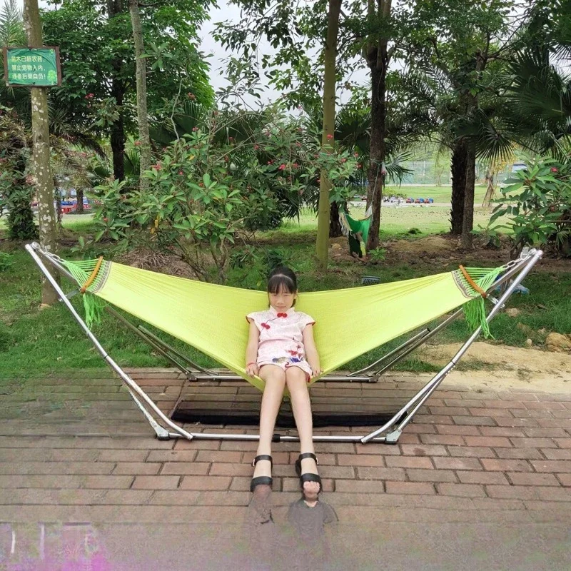 Mesh bed, leisure hammock, white stand, swing anti-rollover bed, folding bracket bed