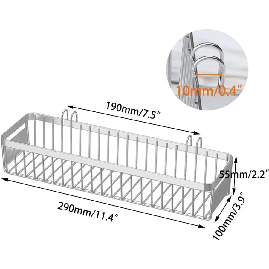 Prateleiras de prato 304 suporte de utensílio de aço inoxidável suporte de cesta de secagem de utensílio com ganchos à prova de ferrugem