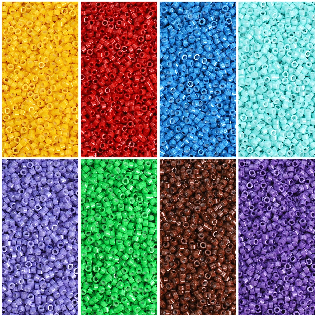 10g 1.6mm Rice Bead Oil Painting Antique Bead Color Glass Beads  Uniform Loose Spacer Seed Beads for Jewelry Making DIY Sewing