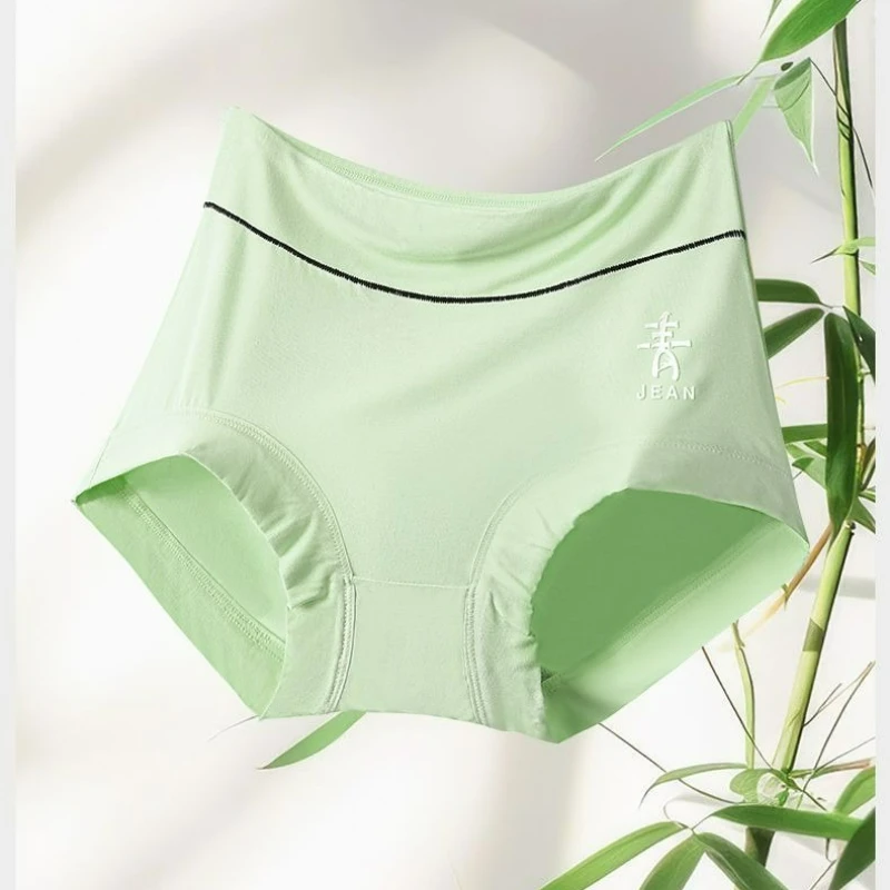 ملابس داخلية عالية الخصر من ألياف الخيزران الطبيعي للنساء لخريف 2026 مع شورت مثلث كبير الحجم يسمح بمرور الهواء من القطن بالكامل #5