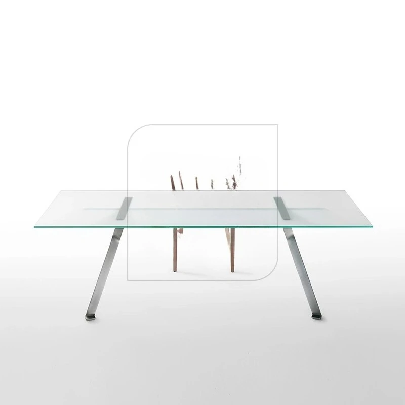 طاولة طعام من الزجاج المقسى في العصور الوسطى، طاولة مؤتمرات، تصميم إقامة منزلية، طاولة غرفة المعيشة، ردهة الفندق