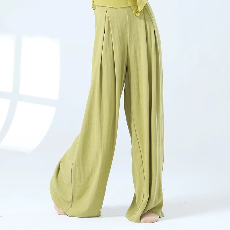 سروال تدريب على نسيج الرقص الحديث للنساء، سروال رقص فضفاض بتصميم جديد، مناسب للرقص الكلاسيكي اليومي، للبالغين.