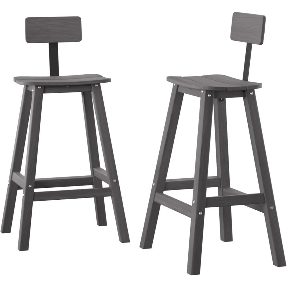 

Bar Height Chairs Set of 2, HDPE Front Porch Chairs Set, Weather Resistance Outdoor Bar Stools Set for Spas, Cafes, Swimming