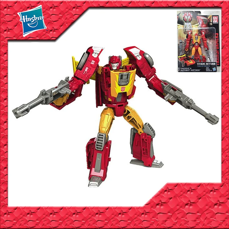 

Оригинальная экшн-фигурка TAKARA TOMY Трансформеры TITANS RETURN HOT ROD Deluxe из ПВХ Аниме фигурки модели игрушки