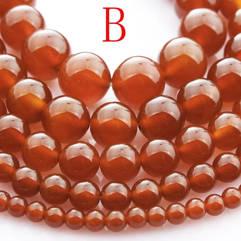 AAA Natural Red Agate Gem Stone Carnelian Round Loose Beads 4-16MM Fit DIY Necklace Beads For Jewelry Making wholesale