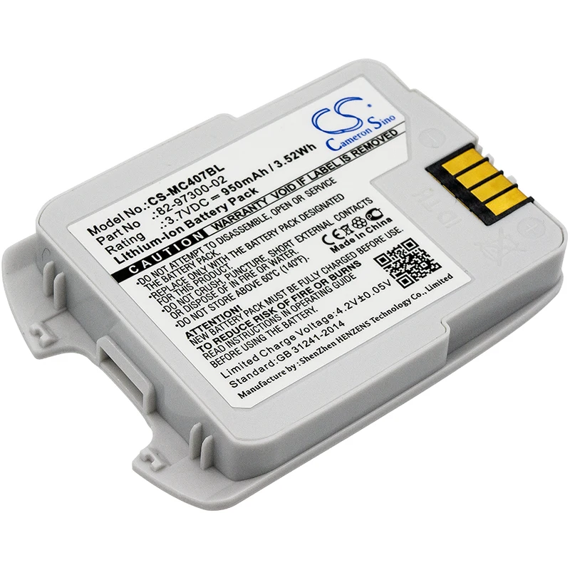 3.7V 950mAh Barcode Scanner Battery BTRY-CS40EAB00-04 82-97300-01 for Motorola CS4070 CS4070-SR