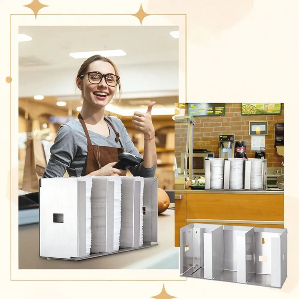 Adjustable Stainless Steel Cup Holder Organizer For FS Kitchen Cabinet Storage Rack Coffee Mug Lid Countertop Display Shelf