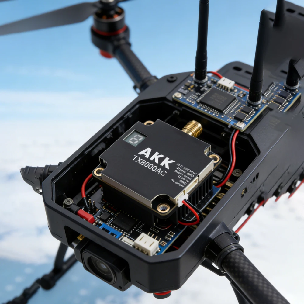AKK TX8000AC 96CH 8W Ultra Long Range Video Transmitter 5.8G with Advanced Features for Optimal Performance