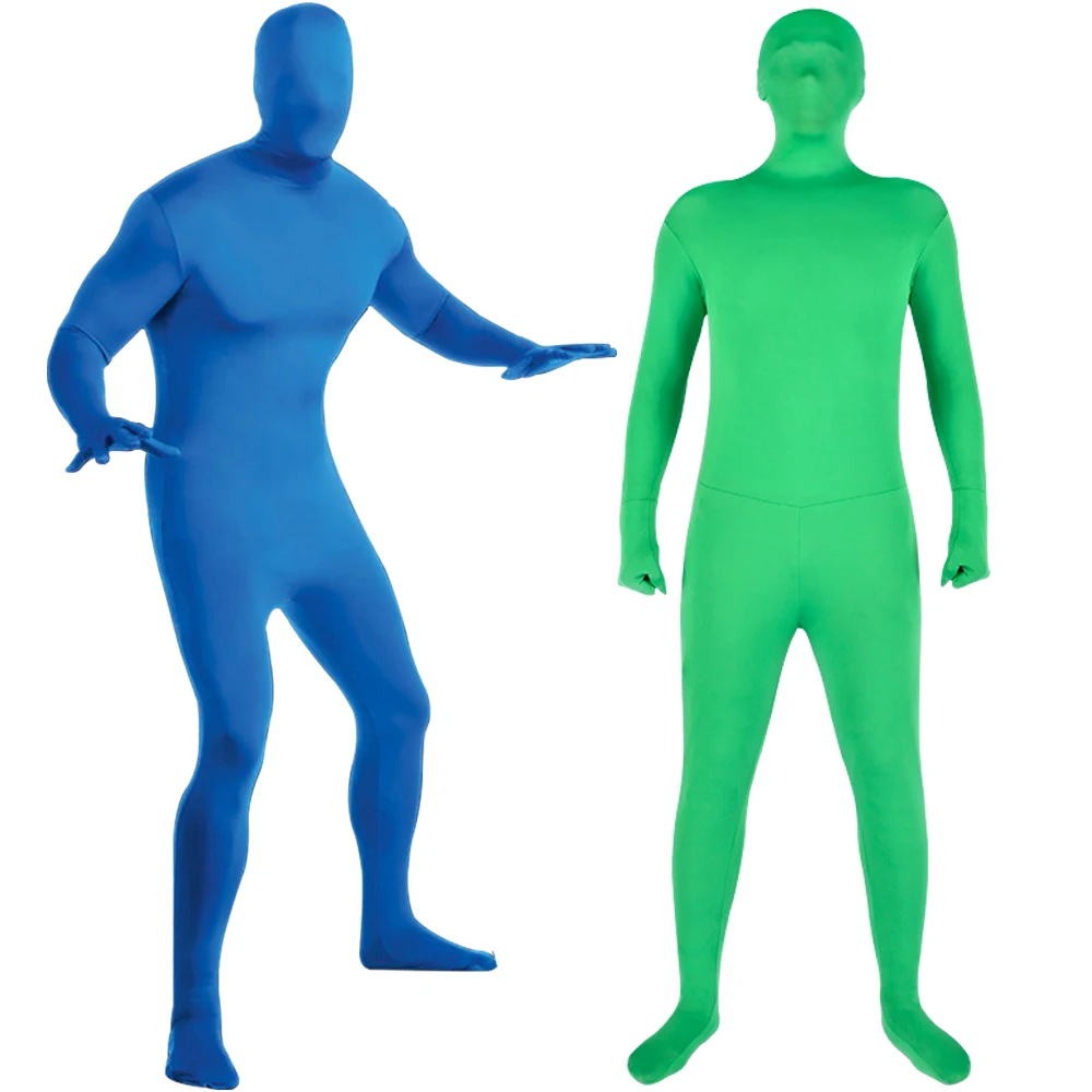 Green Screen Suit Chroma Key Cosplay Costumes For Tiktok Backdrop Video Film Invisible Effect Background Stretchy Tight Bodysuit