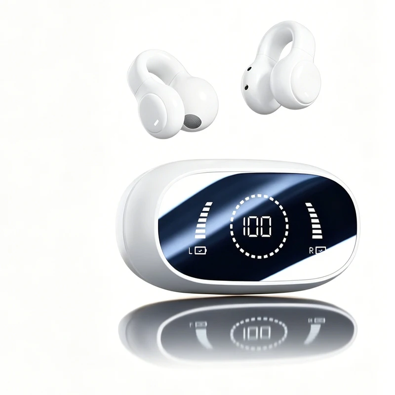 TWS Bone Conduction Wireless Bluetooth Headphones Stereo Sound Sports Earbuds Noise Cancelling Headset with Mic for Daily Life