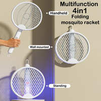 4in1 3000V Foldable Electric Mosquito Killer USB Rechargeable Fly Swatter Trap Mosquito Killer Lamp Fly Insect Zapper For Home
