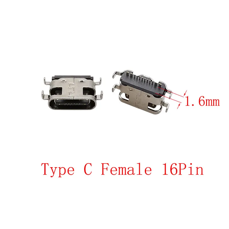 10Pcs USB Typ C Weibliche Jack Lade Port Stecker 2/6/16 Pin Stecker SMD PCB Löten DIY Reparatur USB Typ C Buchse Adapter – Detail 9