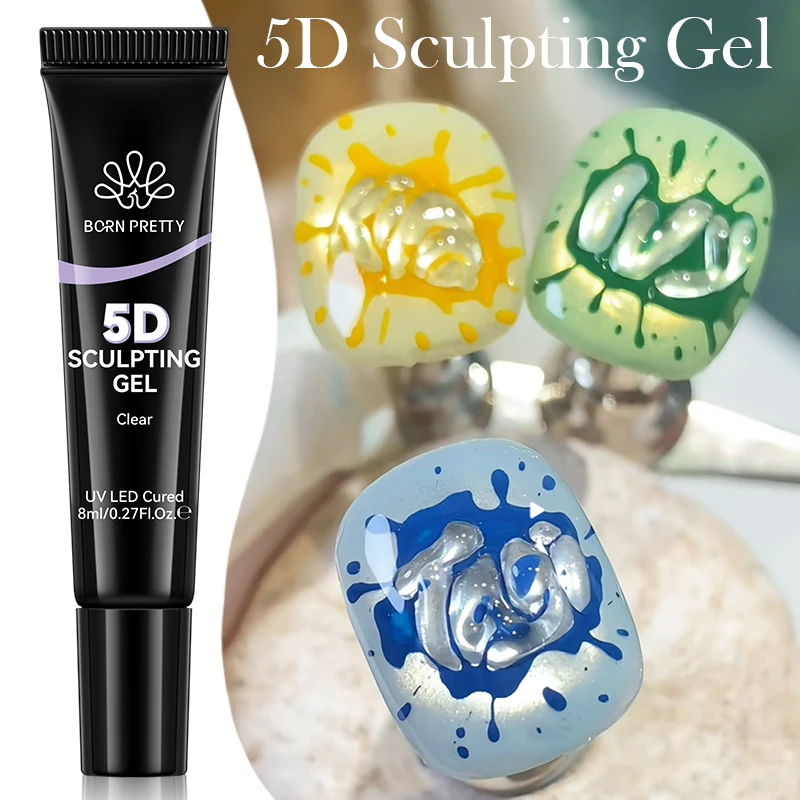 BORN PRETTY 5D Sommer-Modelliergel Wasserfest für Filigrane Schnitzereien & Formgebung Blumen 3D-Gel Semi-Permanente Maniküre