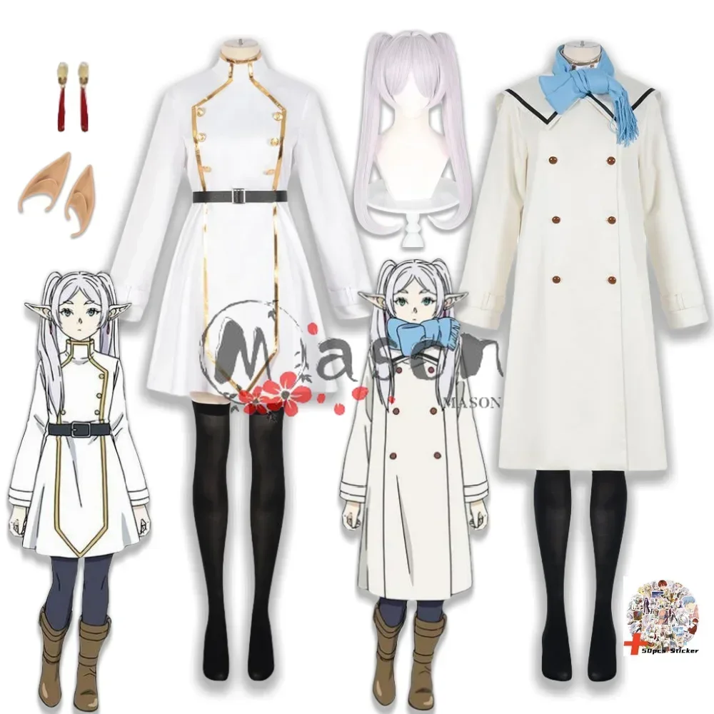 Disfraz de Cosplay de Sousou No Frieren, peluca de Anime congelada, vestido, trajes de fiesta de Halloween, Carnaval y Navidad