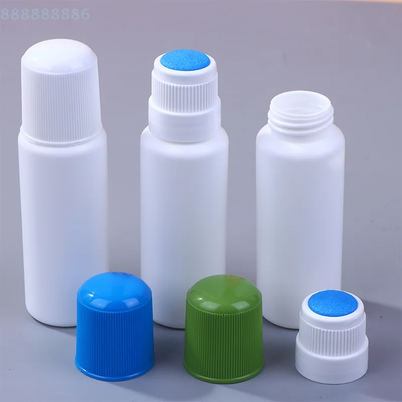 Alivio antipruriginoso del dolor, botella vacía para manchas de 50ML con aplicador líquido con cabezal de esponja para medicina de linimentos de relleno de Daub