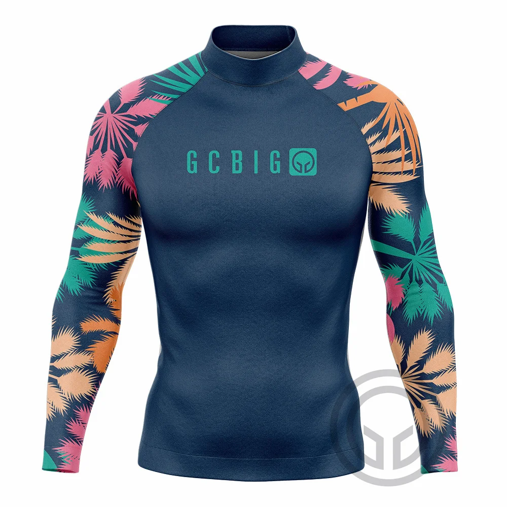 Men's Surf Suit Long Sleeve Surfing Shirts Rashguard Muta Surf Uomo Diving Tees Uv Protection Swimming Clothing Basic Skins Tops