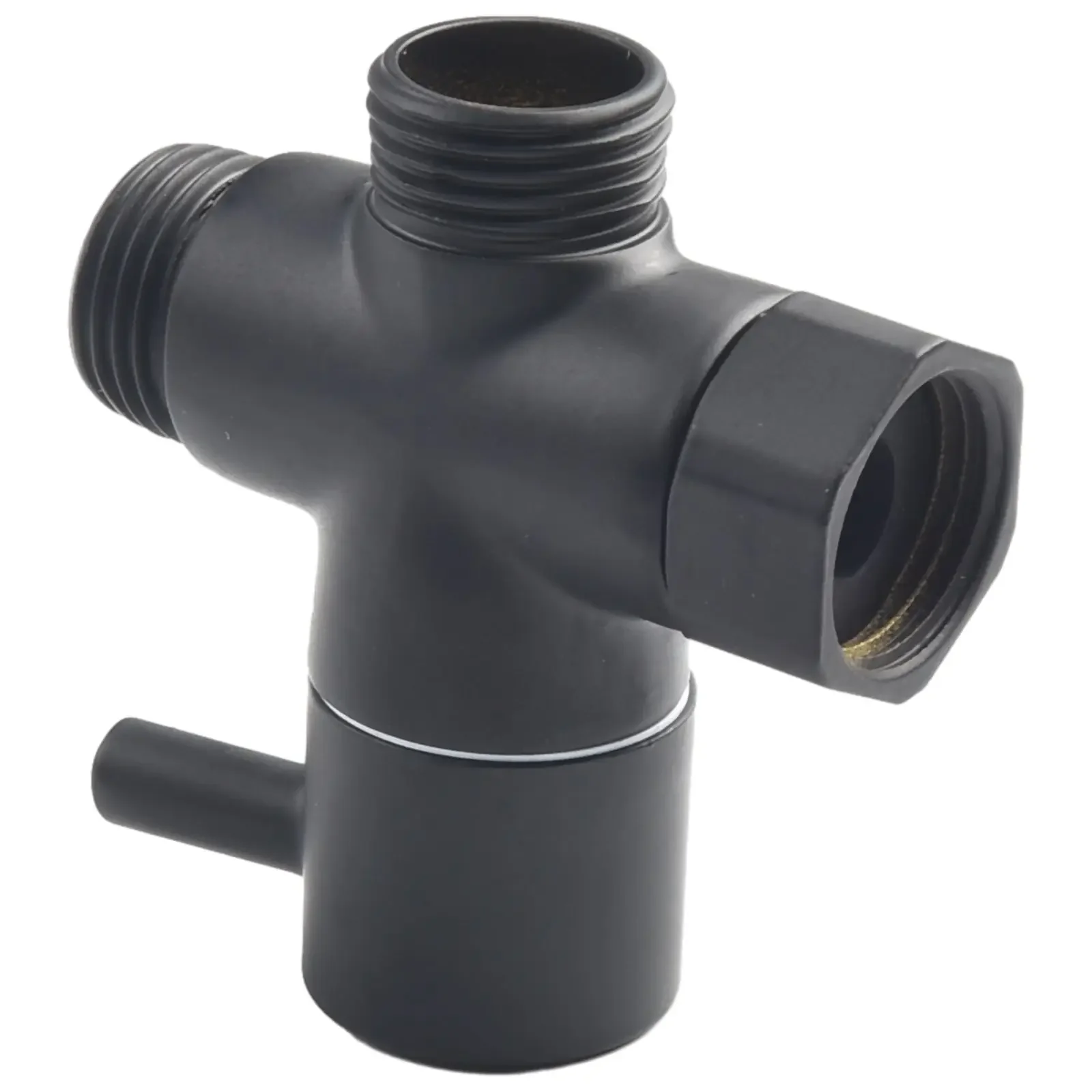 

T Adapter Diverter Valve 1/2in Female 1/2in Male Black Brass For Shower Head Solid Metal Handle Practical To Use