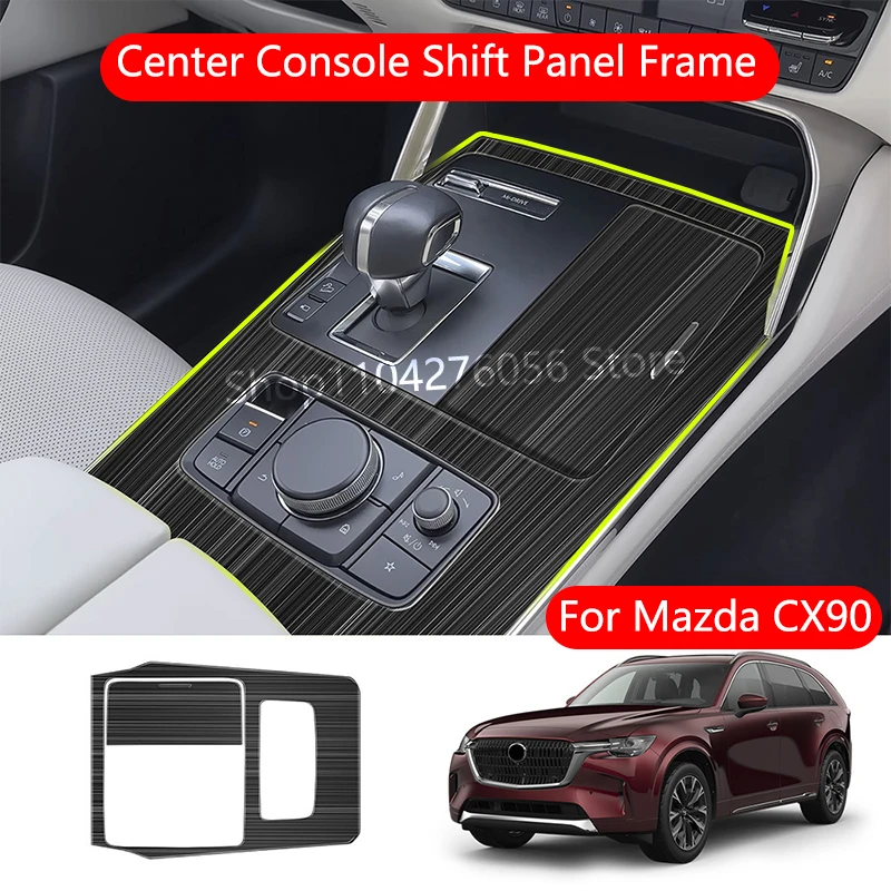 

LHD For Mazda CX-90 CX90 2024 Interior Gearbox Gear Shift Panel Frame Cover Trim Interior Accessories Decoration
